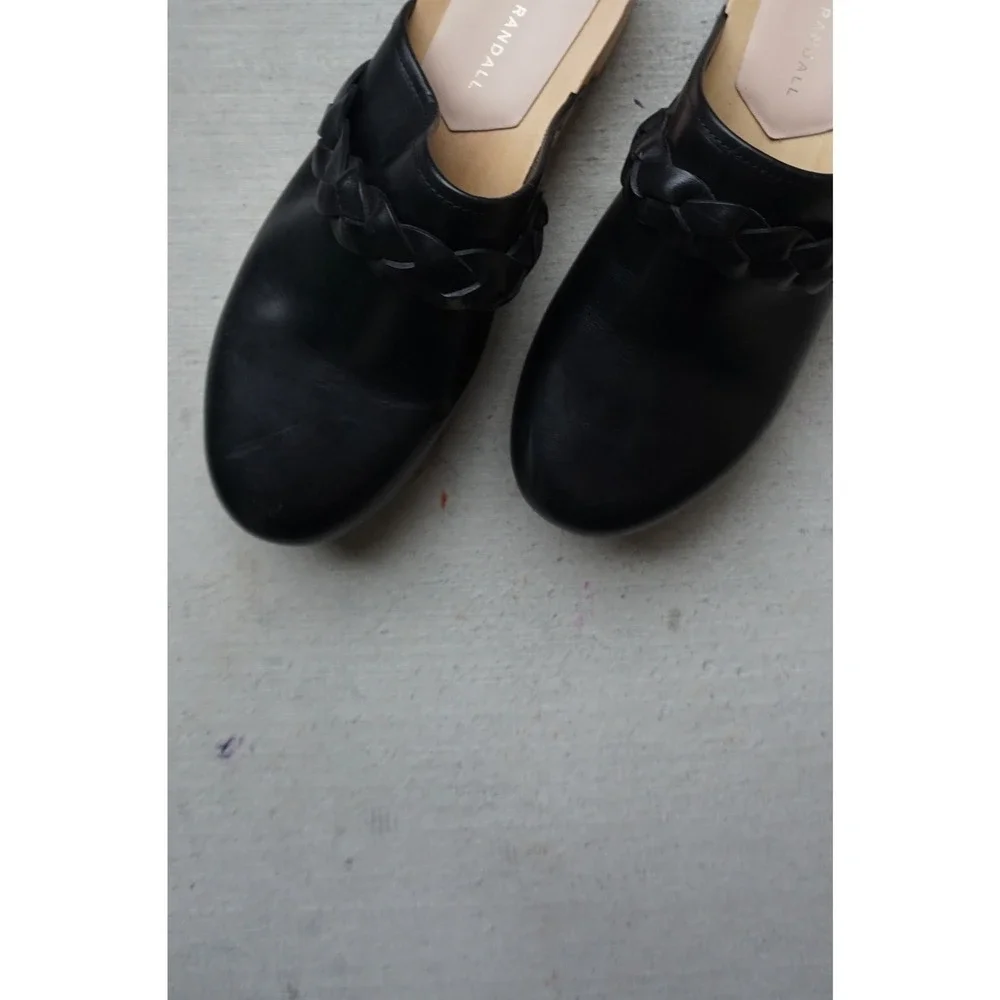 Loeffler Randall Polina Black Leather Braided‎ Slide Clogs Mules\Size 7.5 - Picture 3 of 8